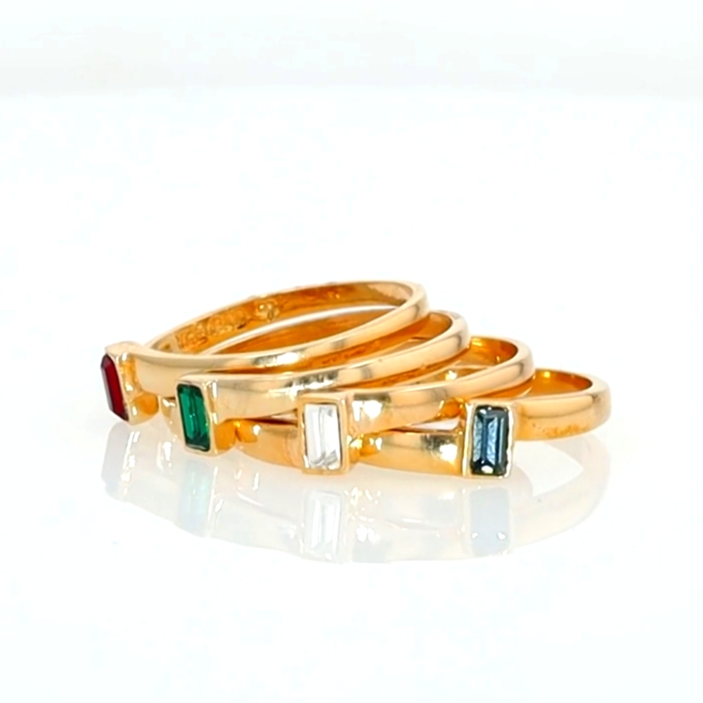 $155 18k Gold Stackable 4-Ring Set Jewelry Company - image 3